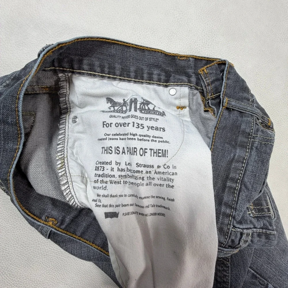 Levis 514 Straight Fit Jeans Mens 31x30 Gray Denim Pants Classic 5-Pocket